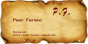 Peer Ferenc névjegykártya